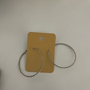 Vintage Boutique Costume Silver Twist Hoops